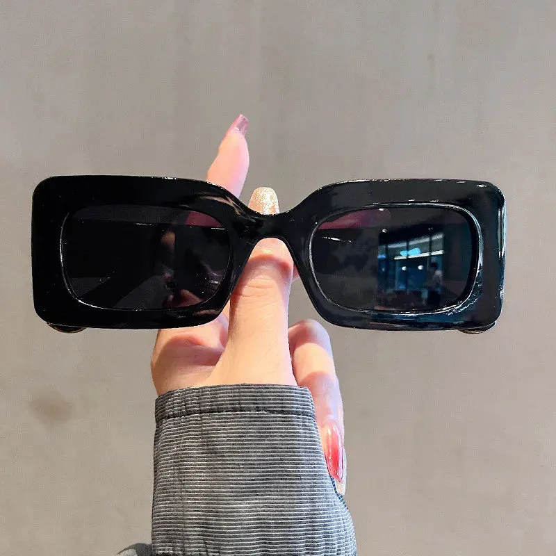Fashion Vintage Brand Square Retro Designer Female New Rectangle Sunglasses