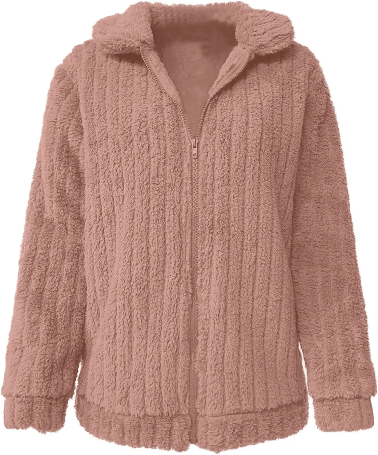 Fleece Jacket Women Oversized Turndown Neck Cardigan Jackets Long Sleeve Plush Winter Coats Outerwear 2024 Fashion