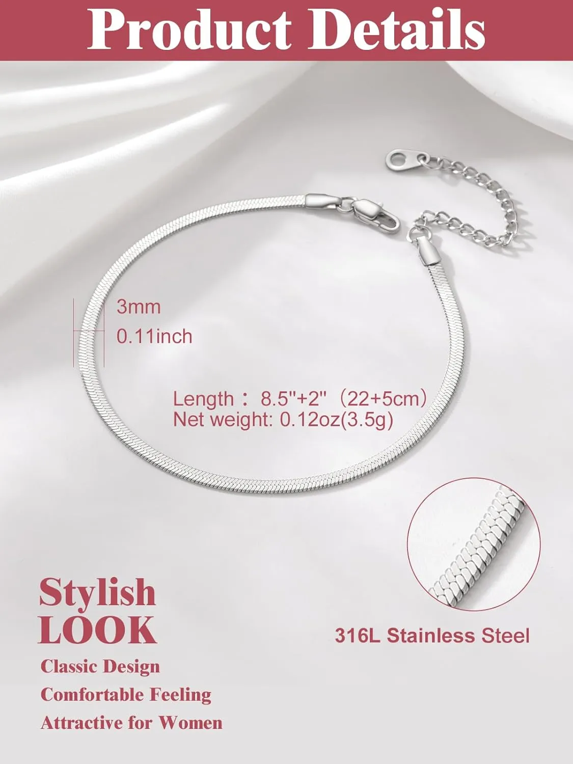 FOCALOOK 14K Gold Plated Anklets for Women Waterproof Plus Size Ankle Bracelet 8.5-10.5 Inch Adjustable Mariner/Figaro/Flat Snake/Cuban Link Chain Anklet Jewelry for Summer Beach Holiday