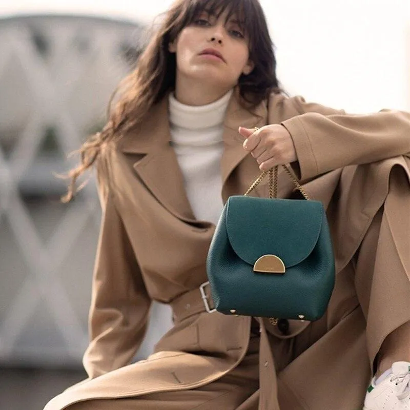 French Niche Design Chain Shoulder Messenger Bucket Bag