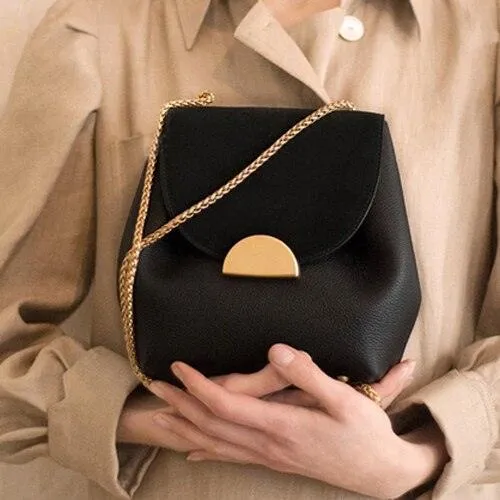 French Niche Design Chain Shoulder Messenger Bucket Bag