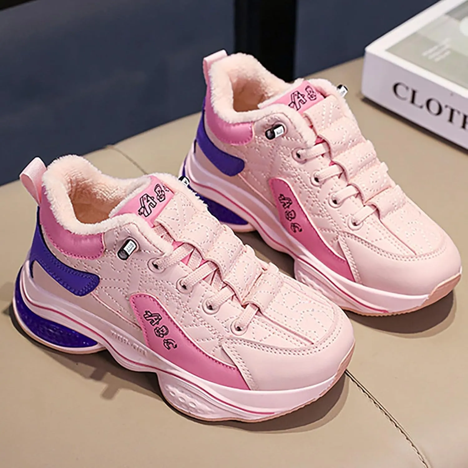 Girls Boots Fashion All Seasons Children Sports Shoes Girls Boys Flat Sole Thick Sole Non Slip Warm Boots
