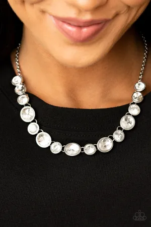 Girls Gotta Glow - White Paparazzi Necklace