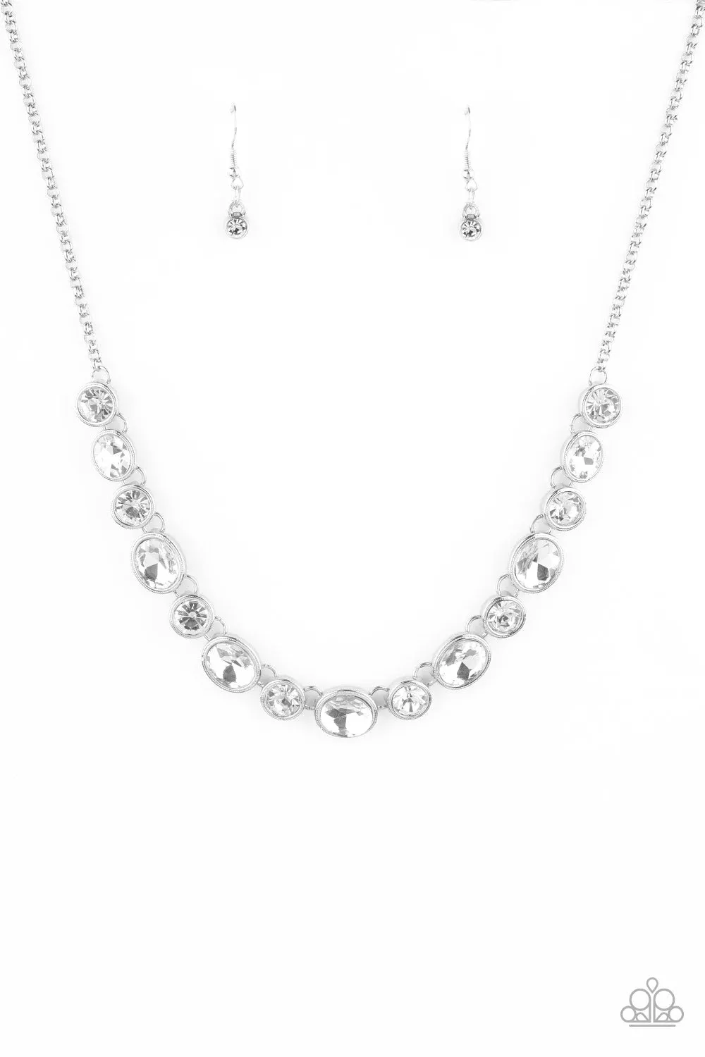 Girls Gotta Glow - White Paparazzi Necklace