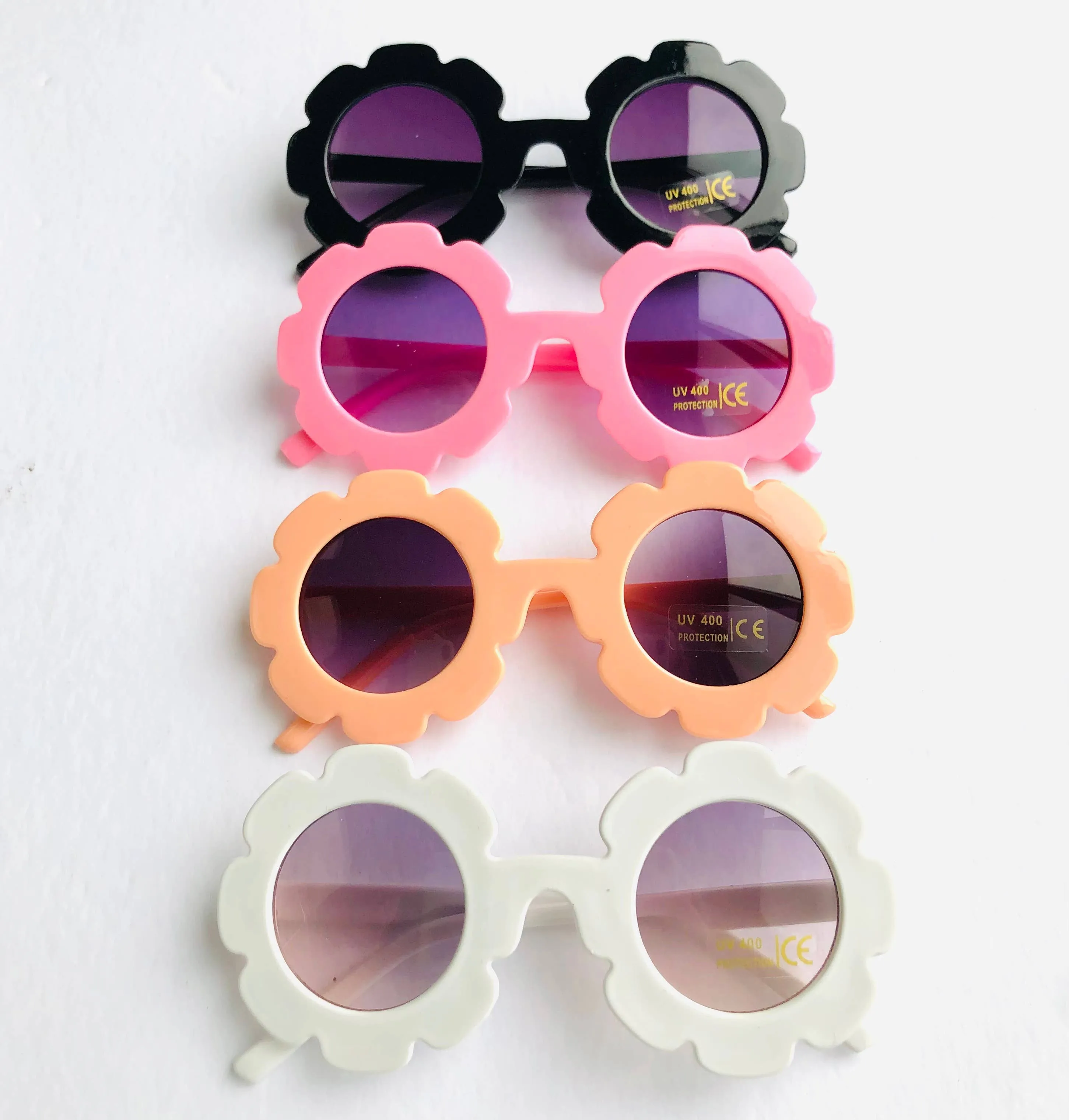 Girl's sunglasses sunflower shape - glossy finish: Black