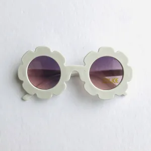 Girl's sunglasses sunflower shape - glossy finish: White
