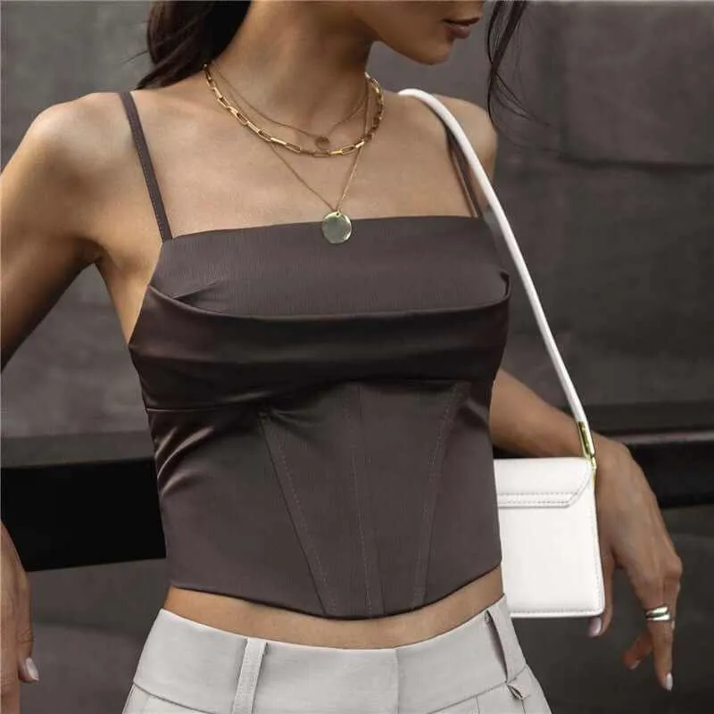 Glow Chic's Bottoming Crop Top With Suspenders
