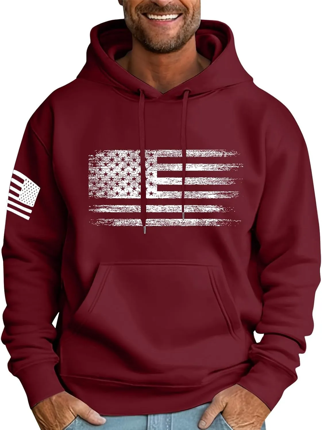 GOFULY Men'S Hoodies Camo Sweatshirts Fashion Fall Hoodies Pullover Drawstring Winter Long Sleeve Shirt With Kangaroo Pocket