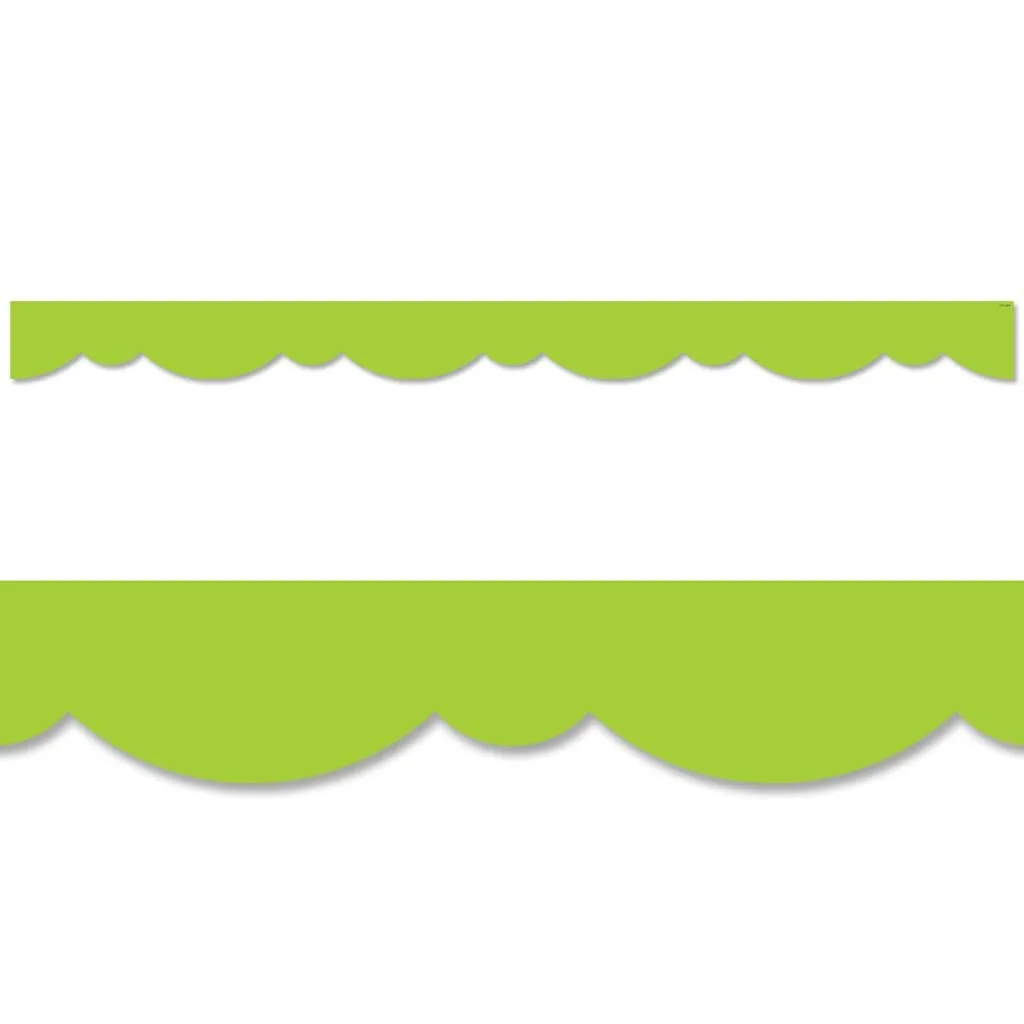 Green Stylish Scallops Border Trim
