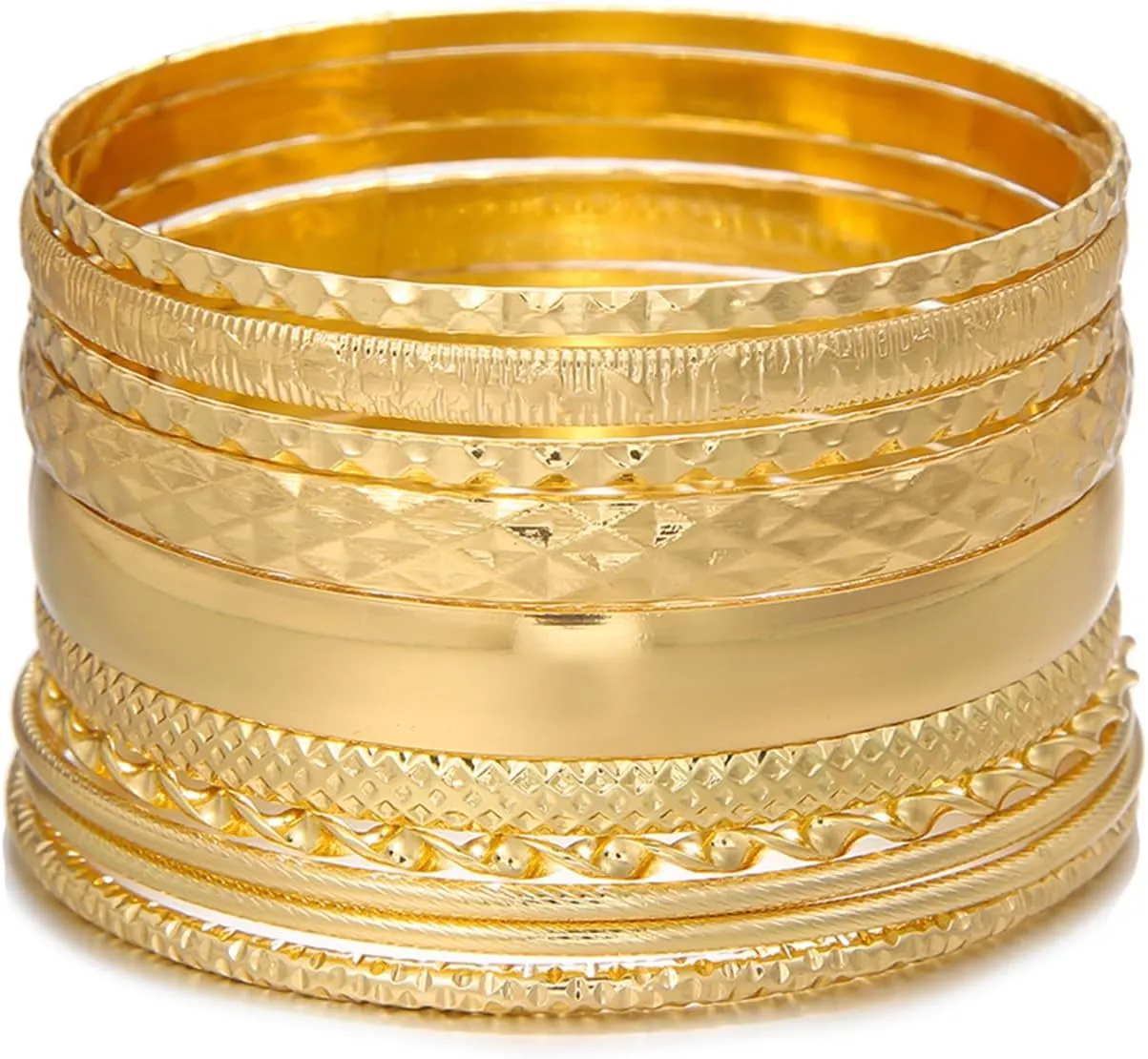 HIIXHC Bangles Bracelets for Women Bracelet Stack Chunky Indian Multi Bangle Bracelet Set Punk Bracelets Jewelry for Women Gift
