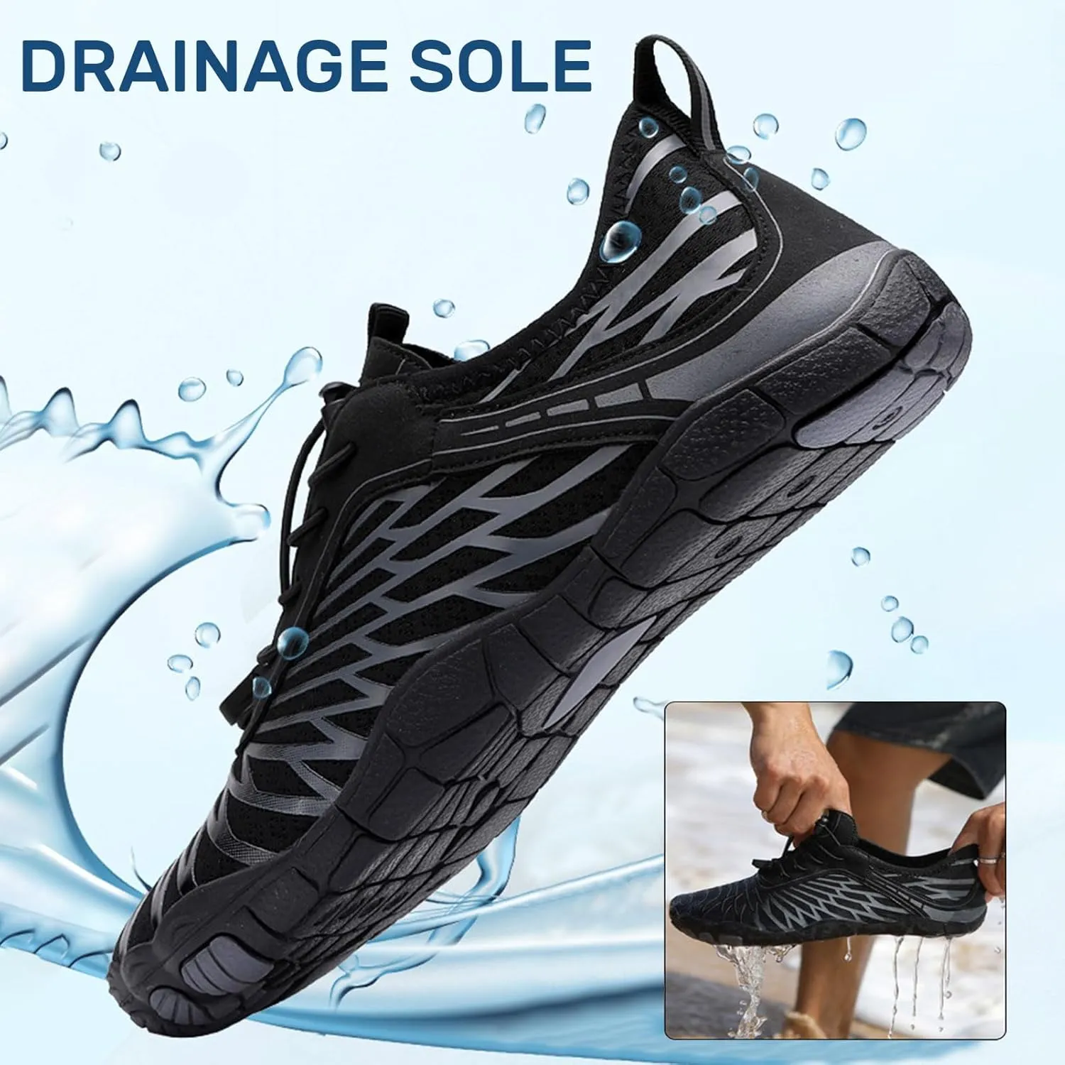 Hike Barefoot Shoes Womens Mens Footwear for Walking Hiking, Pro Barefoot Shoes Healthy & Non-Slip Wide Toe Box Breathable Beach Pool Swim Surfing Footwear