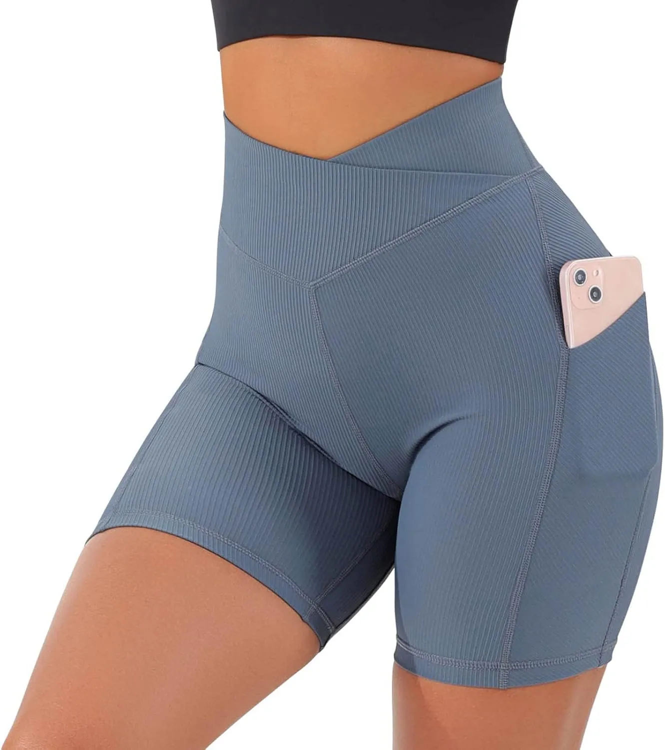 Hold Tight Shorts Biker Women High Waisted Shorts Shorts Butt Cross Waist Workout Lifting V Yoga Shorts Yoga Crazy