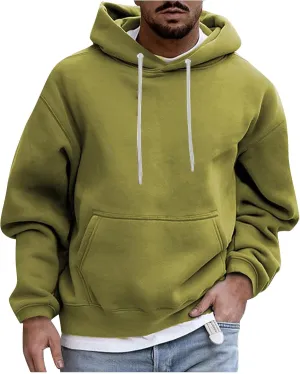 Hoodies for Men 2024 Men's Fleece Pullover Hoodie Loose Fit Ultra Soft Hooded Sweatshirt with Pockets