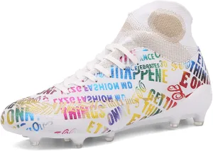 Indoor Youth Football Cleats,Outdoor Sports Fg/Ag Cleats Men Football Shoes,High-Top Comfortable Turf Kids Soccer Cleats,Breathable Lightweight,for Athletics
