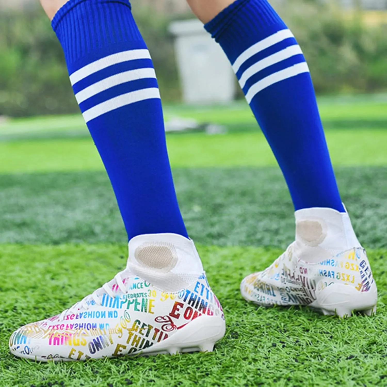Indoor Youth Football Cleats,Outdoor Sports Fg/Ag Cleats Men Football Shoes,High-Top Comfortable Turf Kids Soccer Cleats,Breathable Lightweight,for Athletics