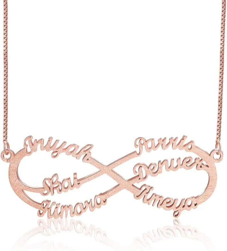 Infinity Pendants Family Name Necklaces Personalized 6 Names Necklaces for women Gift for Women Mothers Day