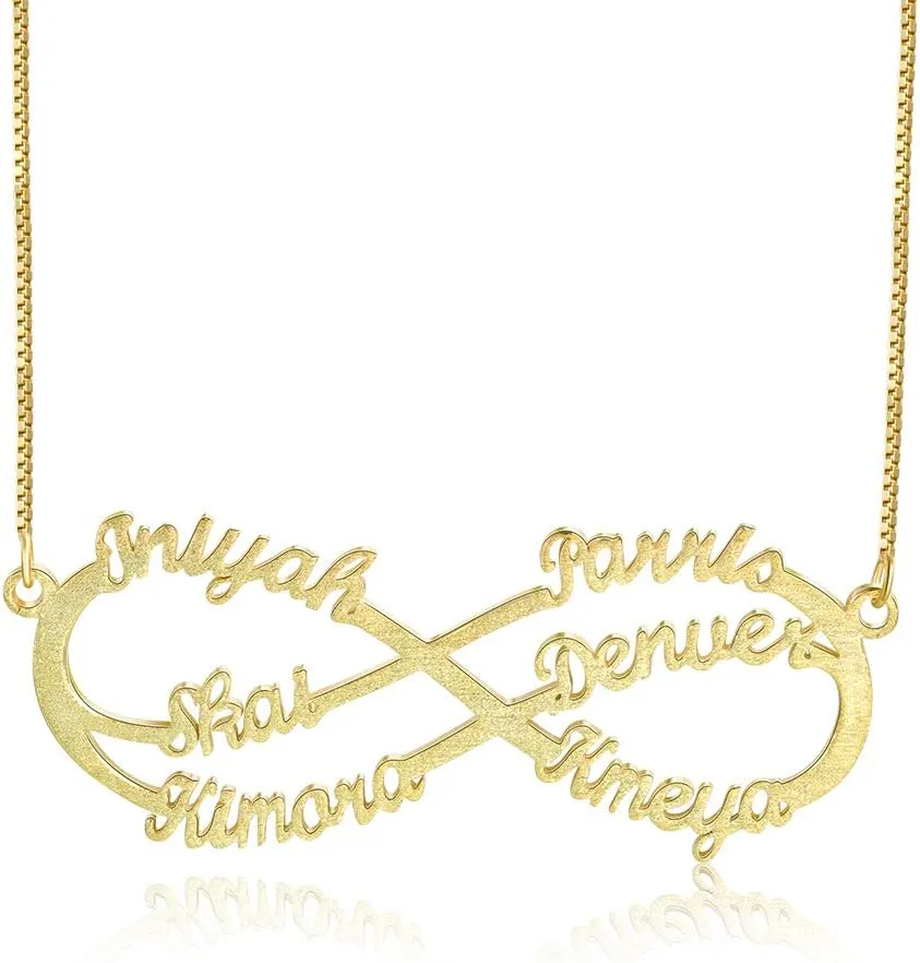 Infinity Pendants Family Name Necklaces Personalized 6 Names Necklaces for women Gift for Women Mothers Day
