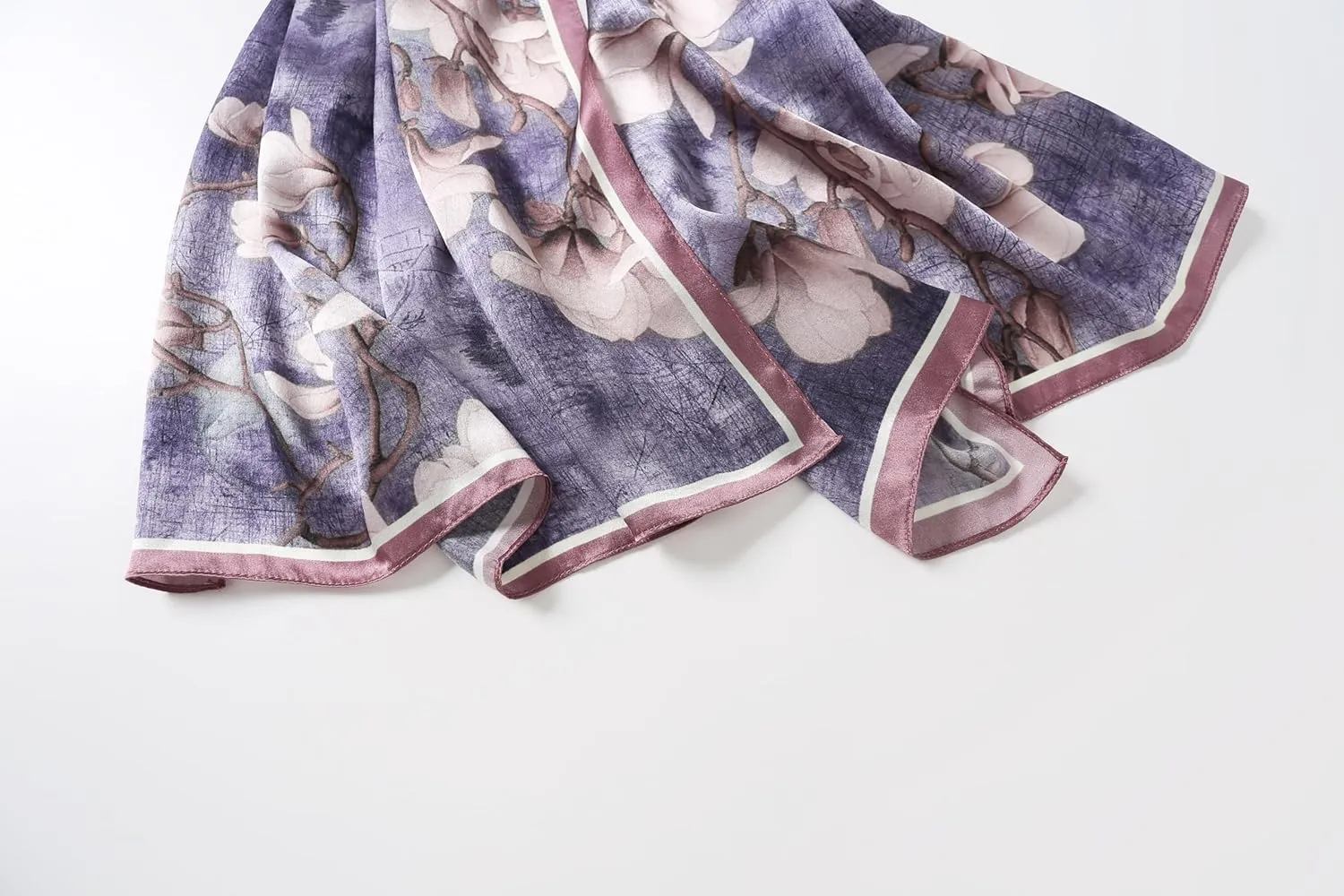 Jeelow 100% Mulberry Pure Real Silk Scarf Lightweight Chiffon Shawls And Wraps Sheer For Women Oblong