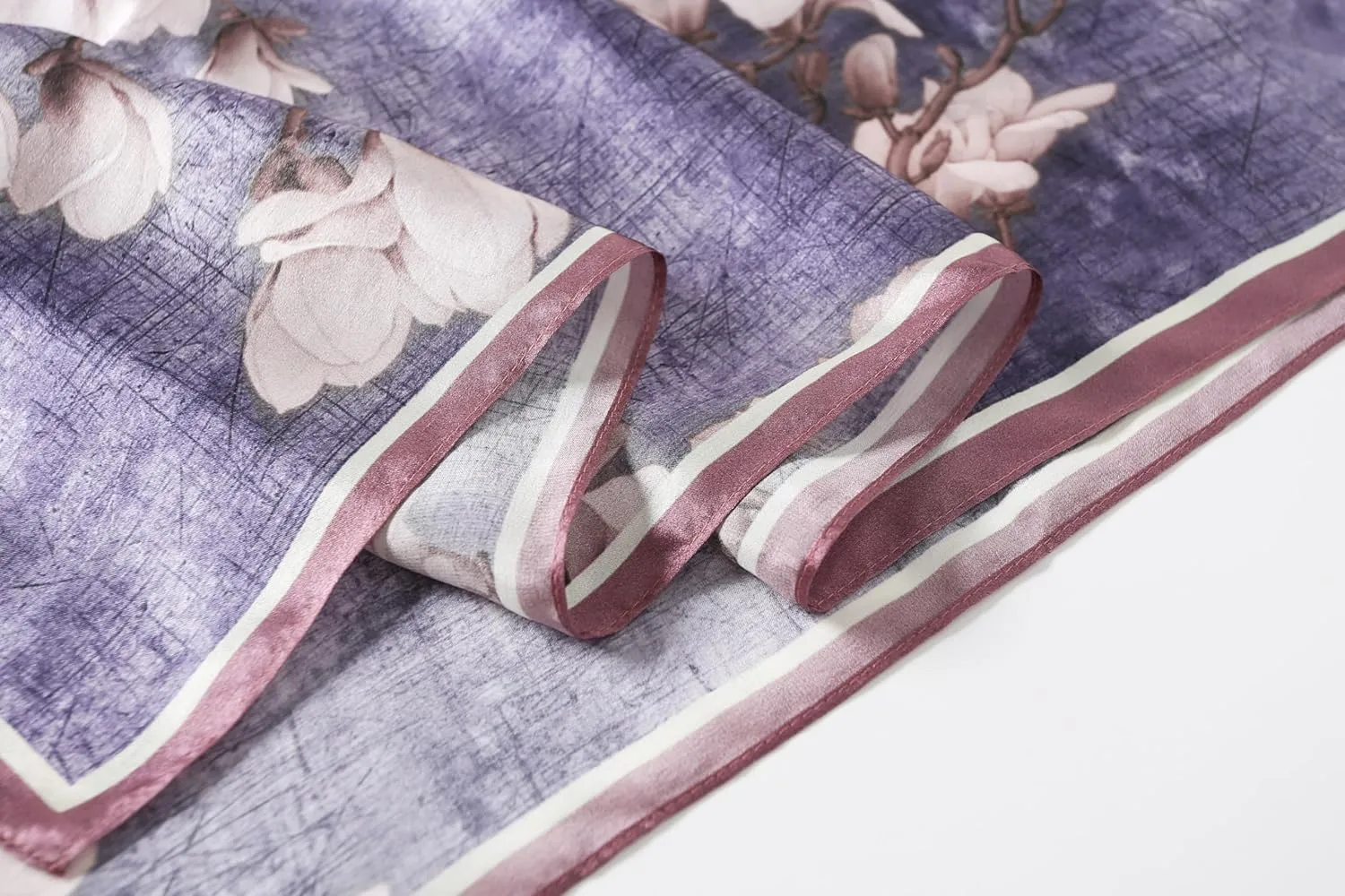 Jeelow 100% Mulberry Pure Real Silk Scarf Lightweight Chiffon Shawls And Wraps Sheer For Women Oblong