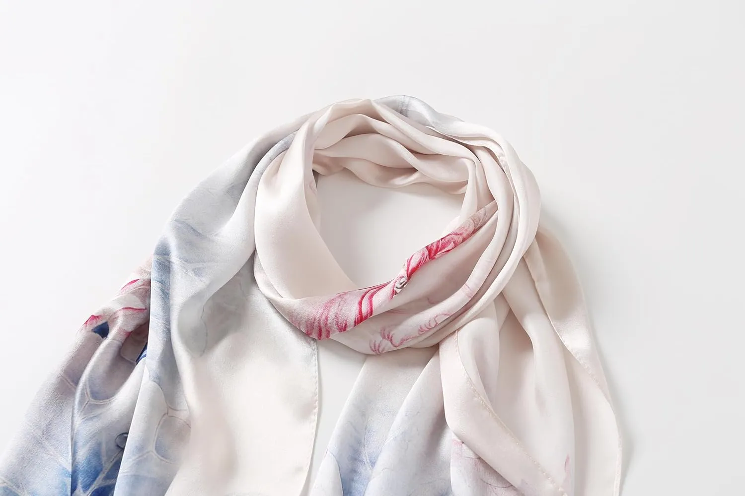 Jeelow 100% Mulberry Pure Real Silk Scarf Lightweight Chiffon Shawls And Wraps Sheer For Women Oblong