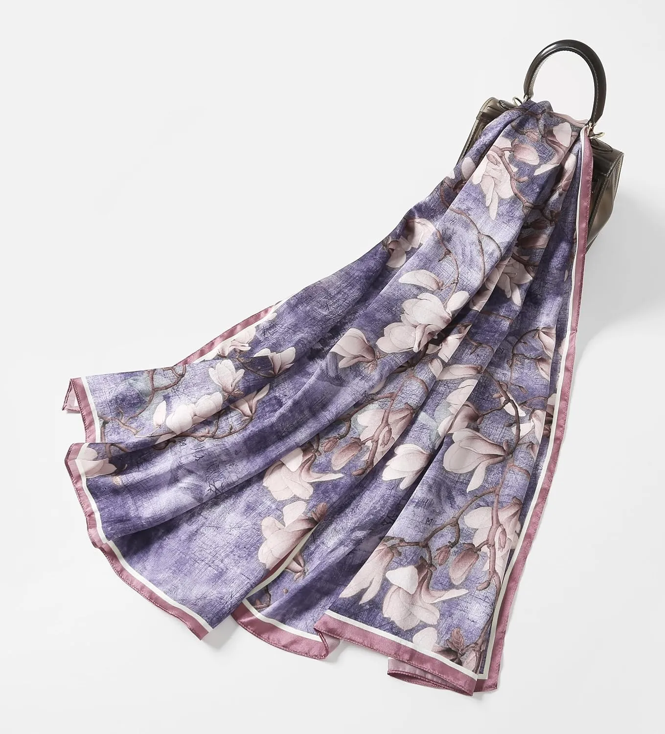 Jeelow 100% Mulberry Pure Real Silk Scarf Lightweight Chiffon Shawls And Wraps Sheer For Women Oblong