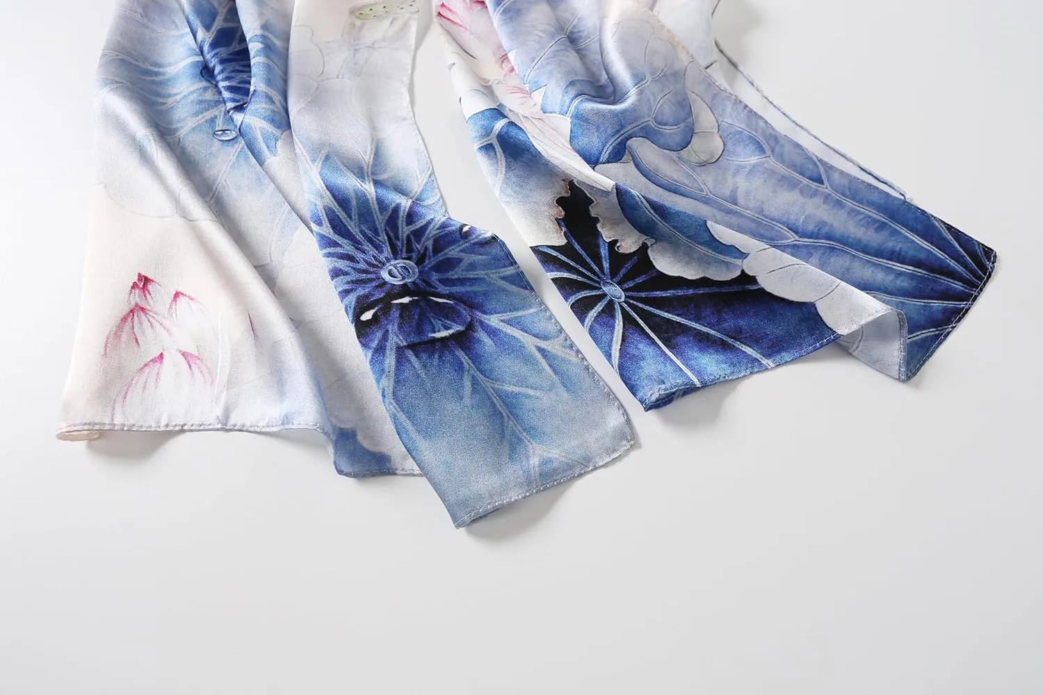 Jeelow 100% Mulberry Pure Real Silk Scarf Lightweight Chiffon Shawls And Wraps Sheer For Women Oblong