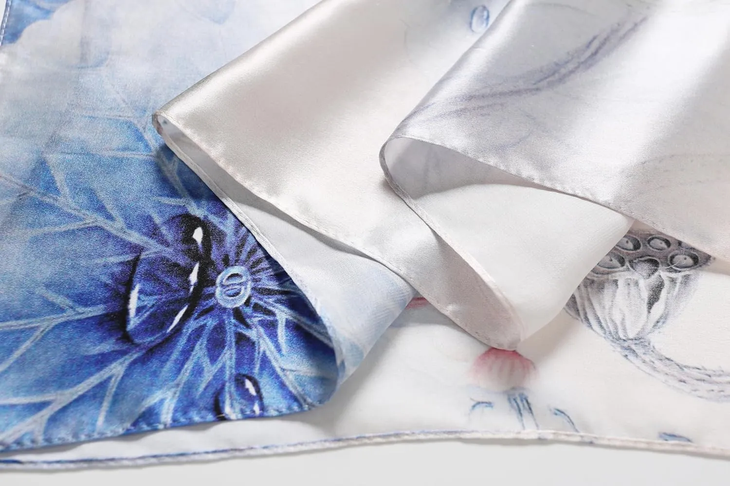 Jeelow 100% Mulberry Pure Real Silk Scarf Lightweight Chiffon Shawls And Wraps Sheer For Women Oblong