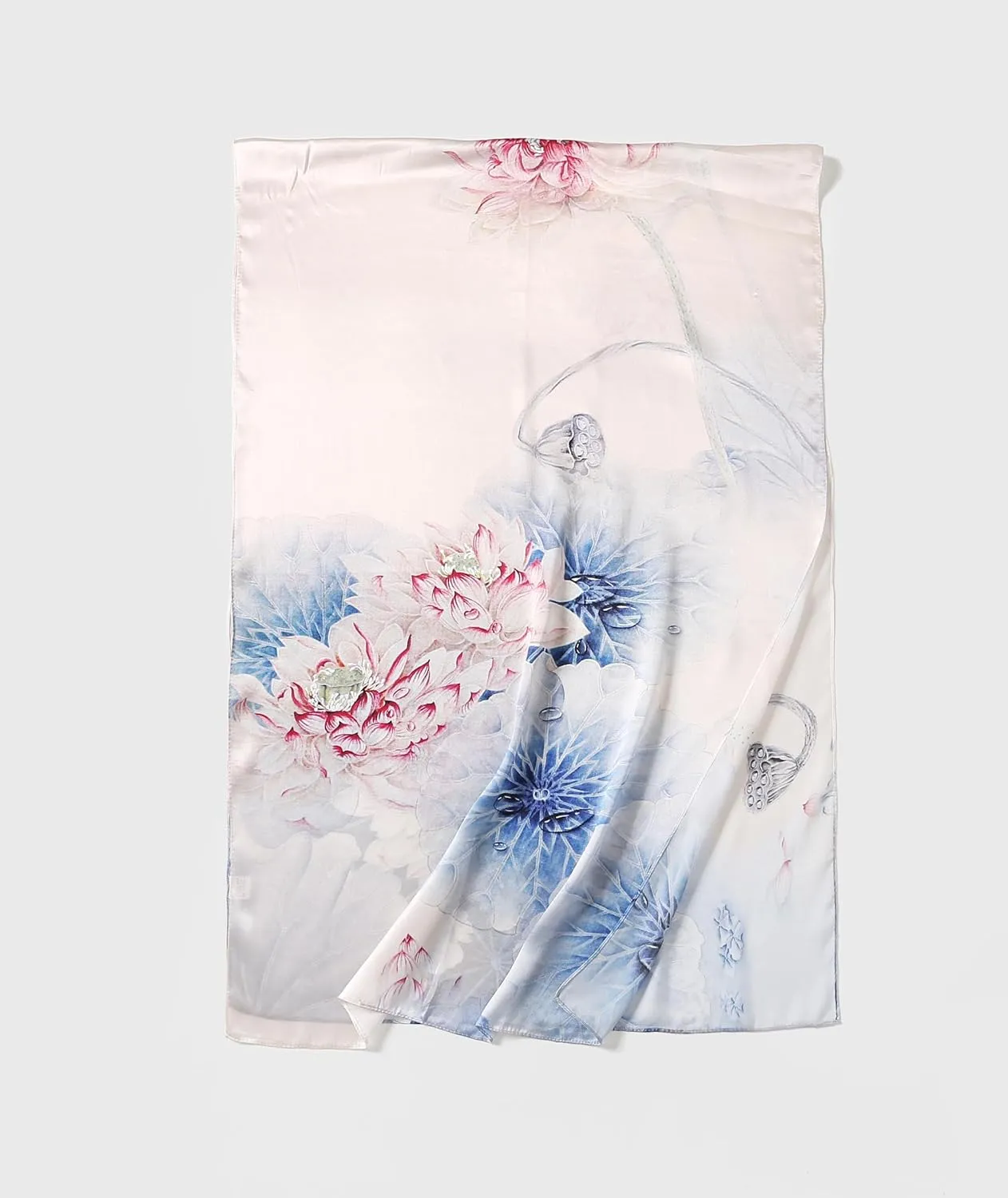 Jeelow 100% Mulberry Pure Real Silk Scarf Lightweight Chiffon Shawls And Wraps Sheer For Women Oblong