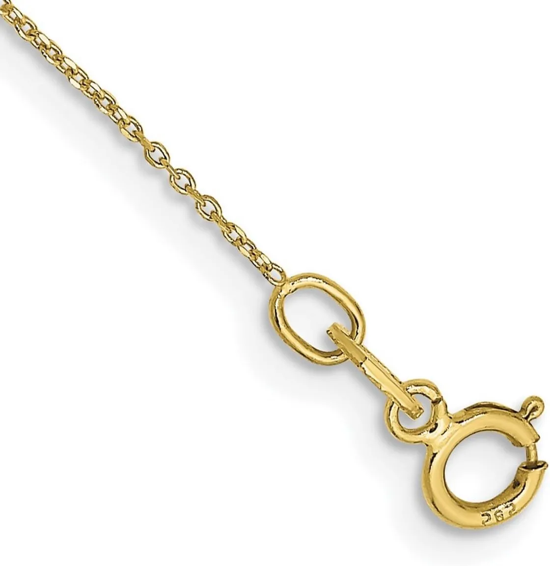 JewelryWeb 10k Solid Yellow Gold .6mm Sparkle Cut Cable Chain Anklet-Anklet for Women and Men