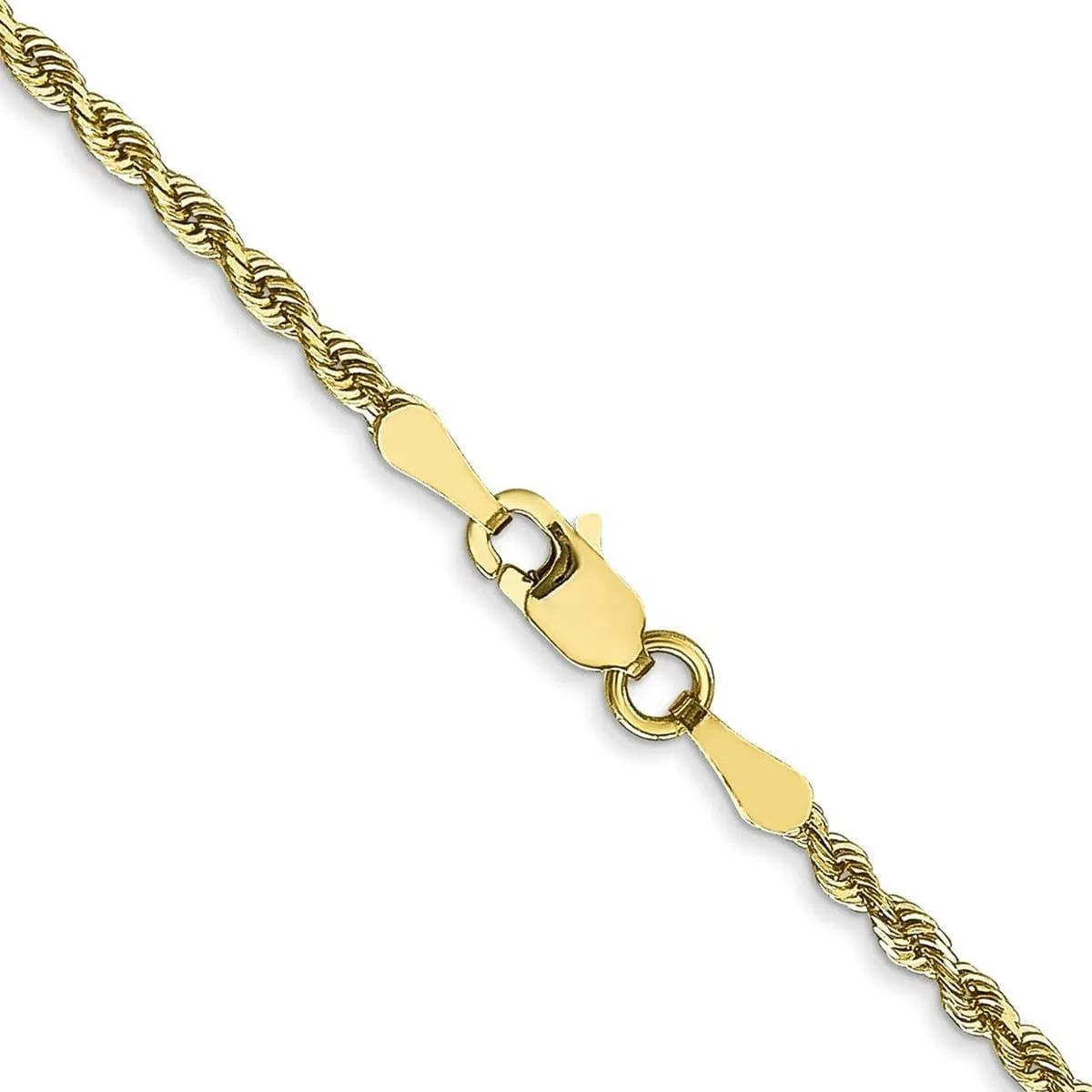 JewelryWeb 10k Solid Yellow Gold Lobster Claw Closure 2.00mm Sparkle Cut Quadruple Rope Chain Bracelet Link-Bracelet for Women and Men