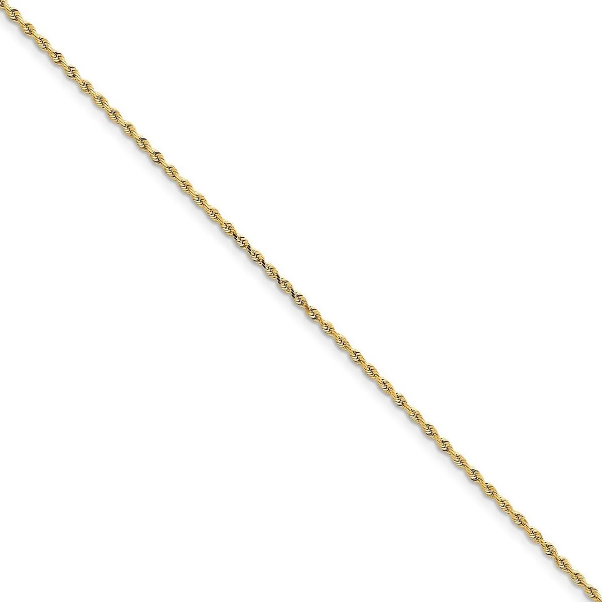 JewelryWeb 10k Solid Yellow Gold Lobster Claw Closure 2.00mm Sparkle Cut Quadruple Rope Chain Bracelet Link-Bracelet for Women and Men