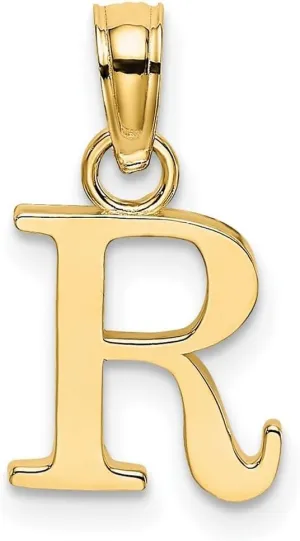 JewelryWeb 14k Gold Block Letter Name Personalized Monogram Initial High Polish Charm Pendant Necklace for Women