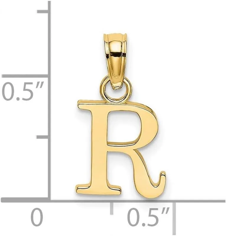 JewelryWeb 14k Gold Block Letter Name Personalized Monogram Initial High Polish Charm Pendant Necklace for Women