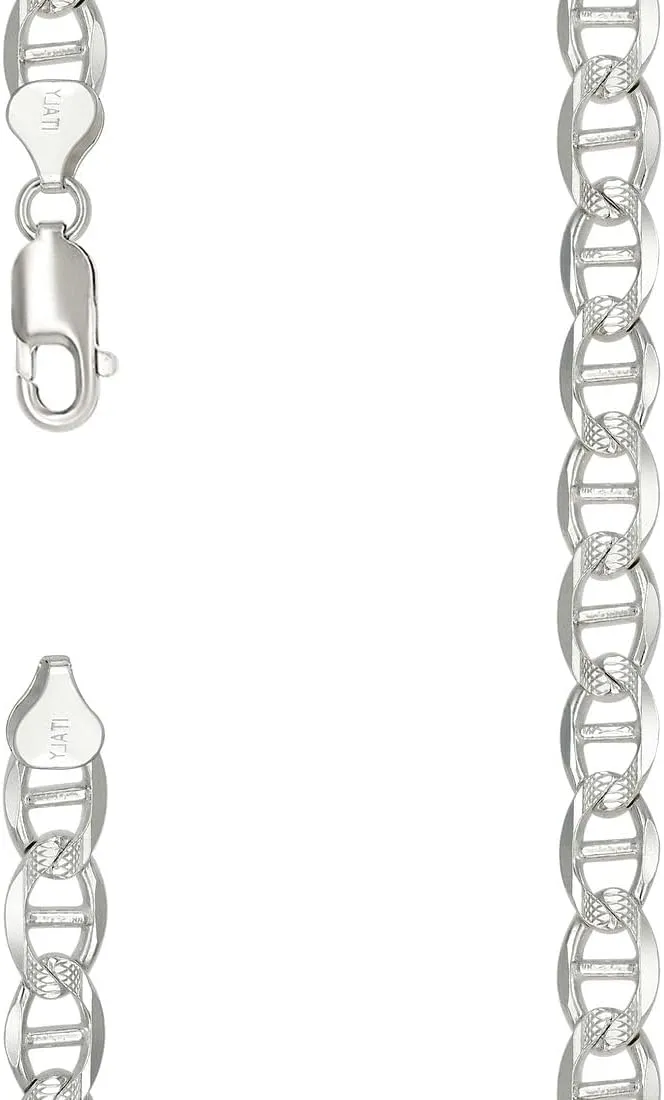 JewelryWeb 925 Sterling Silver Solid Classic Mariner Chain-Silver 7mm Anklet 9 Inch-Anklet for Women and Men