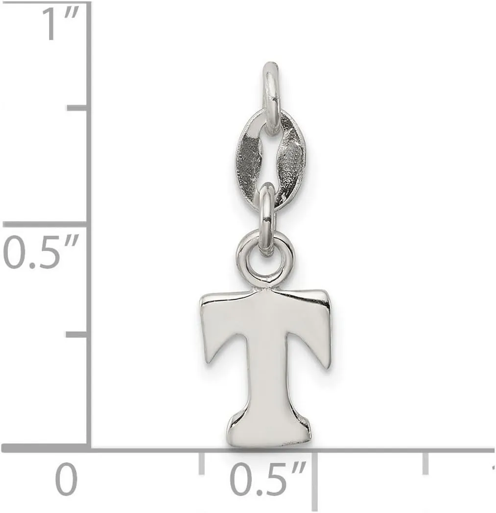 JewelryWeb 925 Sterling Silver Solid Polished Letter Name Personalized Monogram Initial Pendant Necklace 16x7mm Wide-Pendant for Women