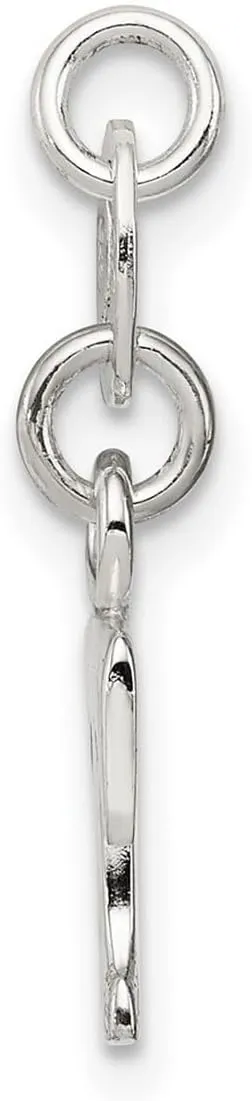 JewelryWeb 925 Sterling Silver Solid Polished Letter Name Personalized Monogram Initial Pendant Necklace 16x7mm Wide-Pendant for Women