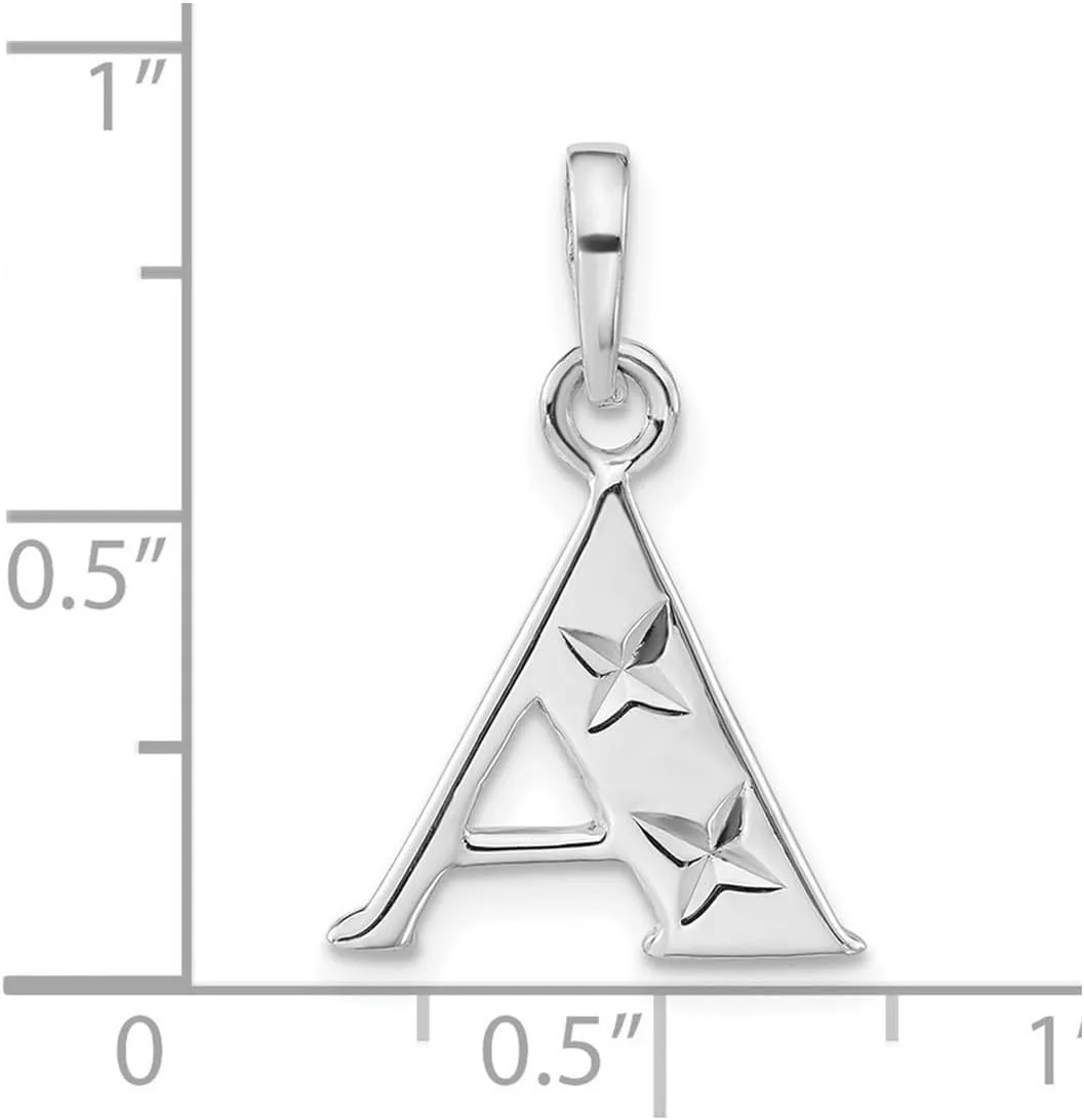JewelryWeb 925 Sterling Silver Solid Polished Sparkle Cut Letter Name Personalized Monogram Initial Pendant Necklace 22.8x15.3mm Wide-Pendant for Women