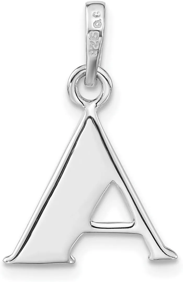 JewelryWeb 925 Sterling Silver Solid Polished Sparkle Cut Letter Name Personalized Monogram Initial Pendant Necklace 22.8x15.3mm Wide-Pendant for Women
