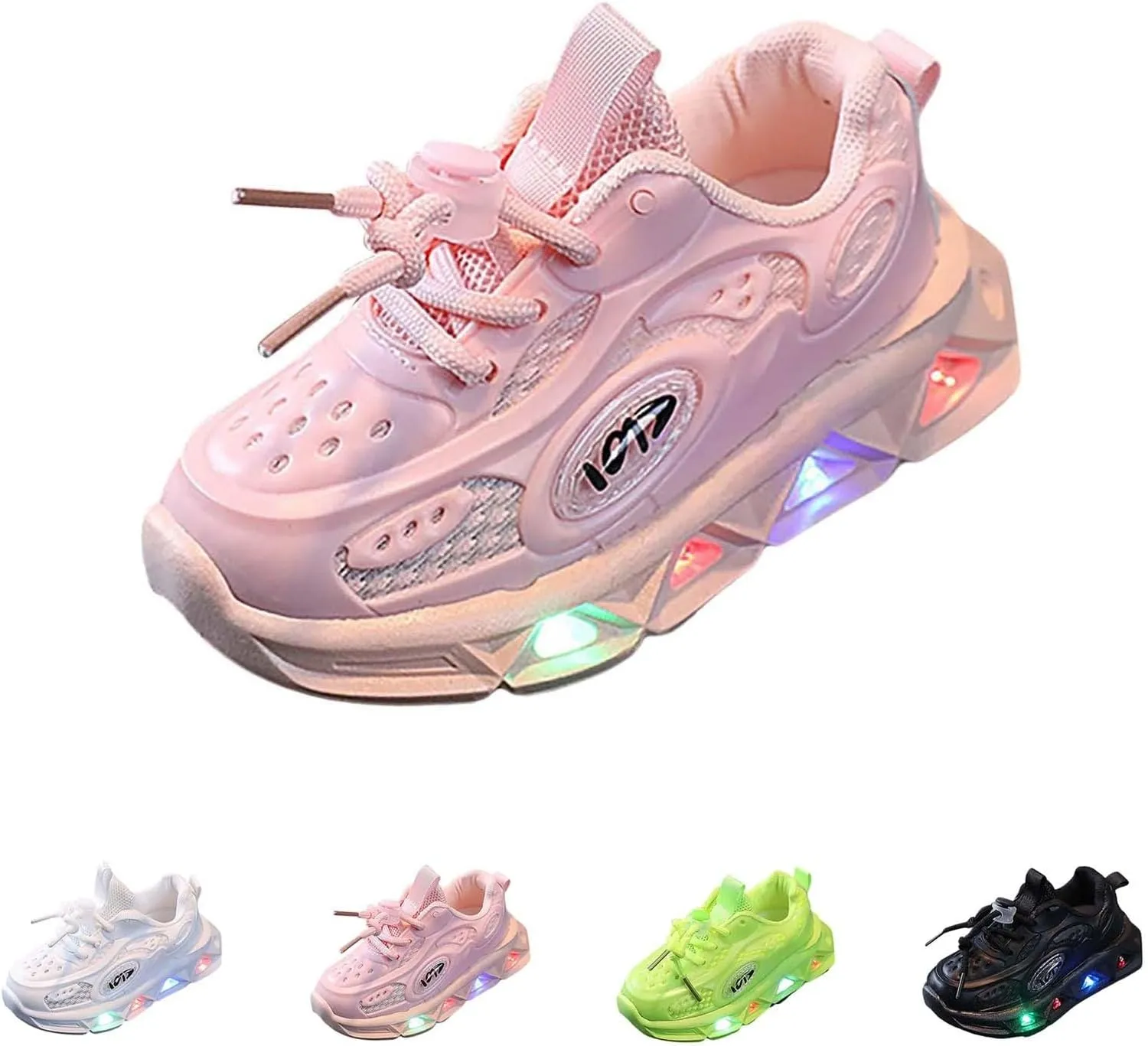 Kids Light-Up Flashing Sneaker Athletic Running Shoes with Strap, Fashionable and Fun for Boys Girls Hot Dress Toddler