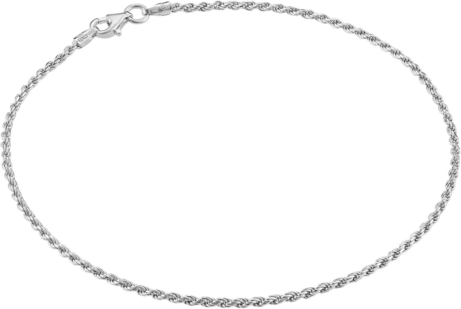 KISPER Solid 925 Sterling Silver Ankle Bracelets for Women, Waterproof Tarnish Resistant Anklets, Curb/Rope/Figaro/Mariner Chain, 9, 10, 11 Inch