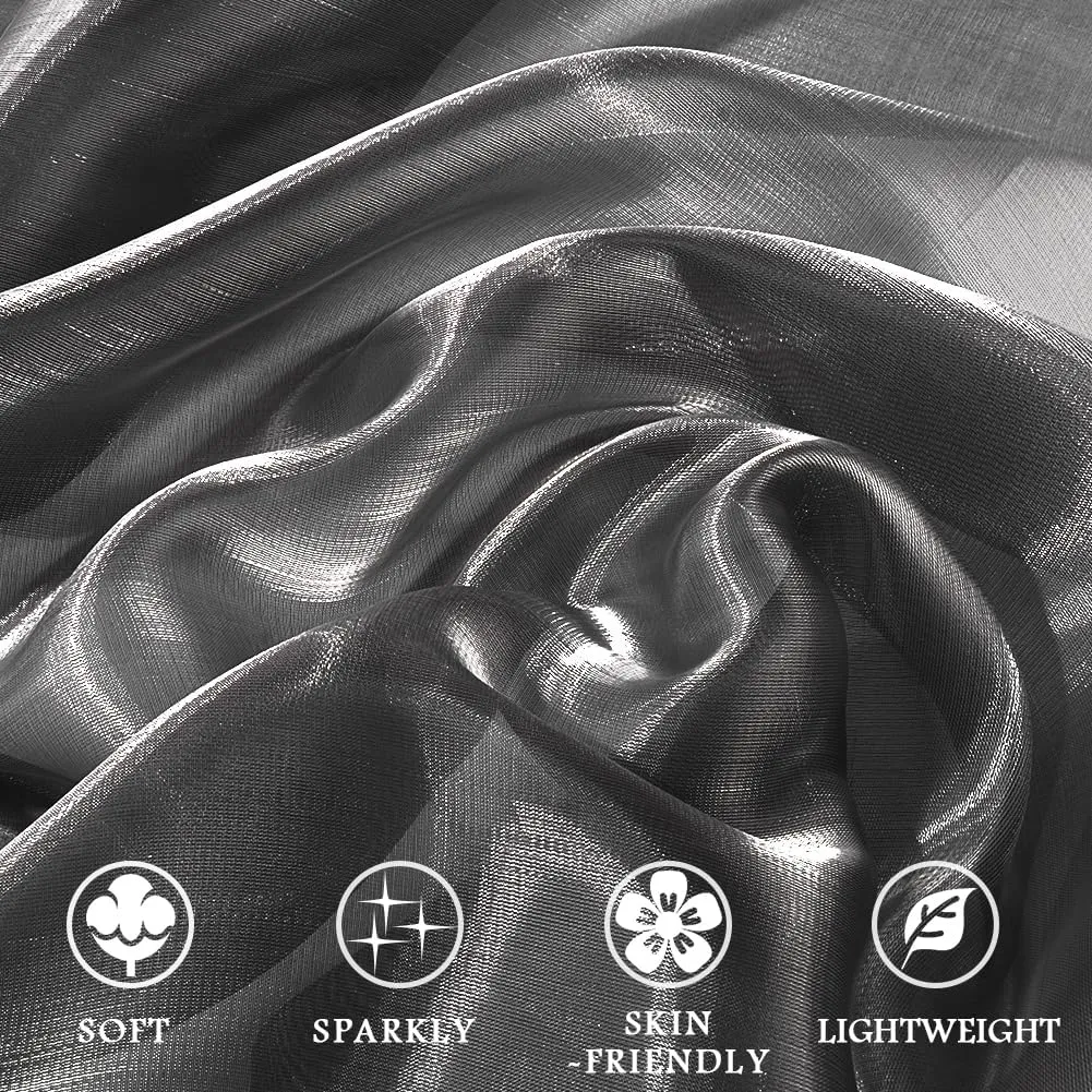 Ladiery Silky Shawls and Wraps for Evening Dresses: Women Sheer Soft Bridesmaid Wedding Formal Party Organza Shawl