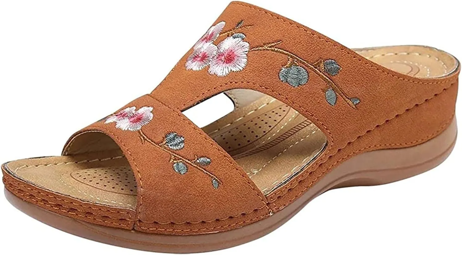 Ladmiple Orthopedic Sandals For Women Dressy Summer Comfortable Slip On Orthotic Flip Flops Walking Shoes With Arch Support