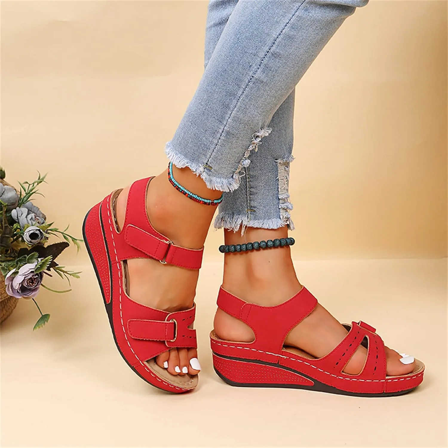 Ladmiple Orthopedic Sandals For Women Wide Width Comfortable Flip Flops with Arch Support Dressy Summer Orthotic Slides