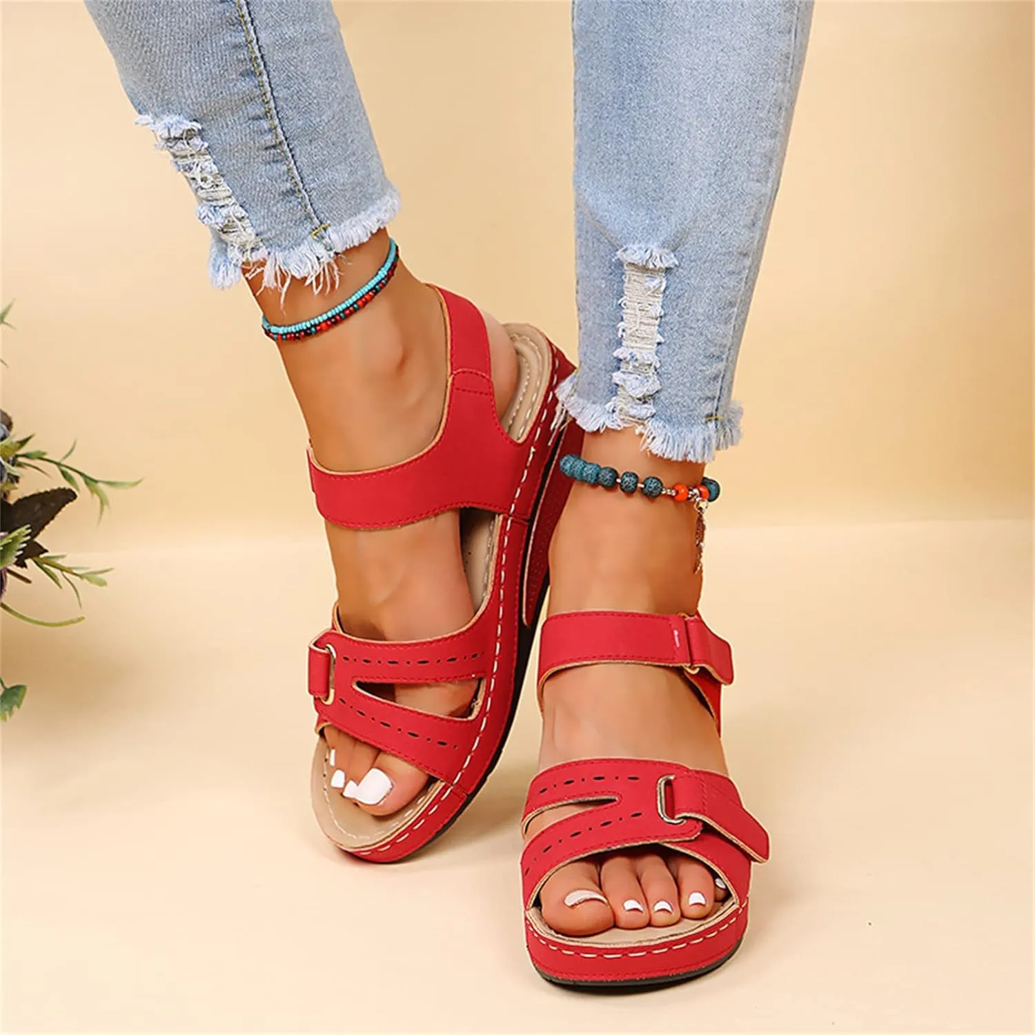 Ladmiple Orthopedic Sandals For Women Wide Width Comfortable Flip Flops with Arch Support Dressy Summer Orthotic Slides