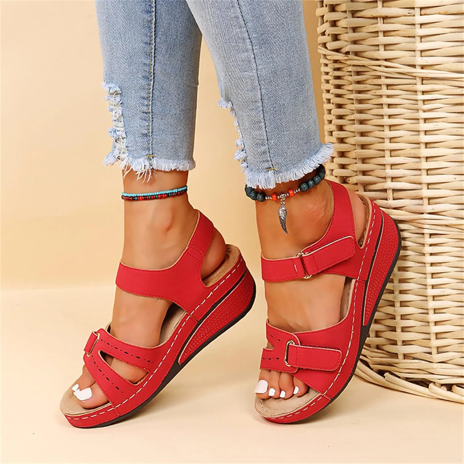 Ladmiple Orthopedic Sandals For Women Wide Width Comfortable Flip Flops with Arch Support Dressy Summer Orthotic Slides