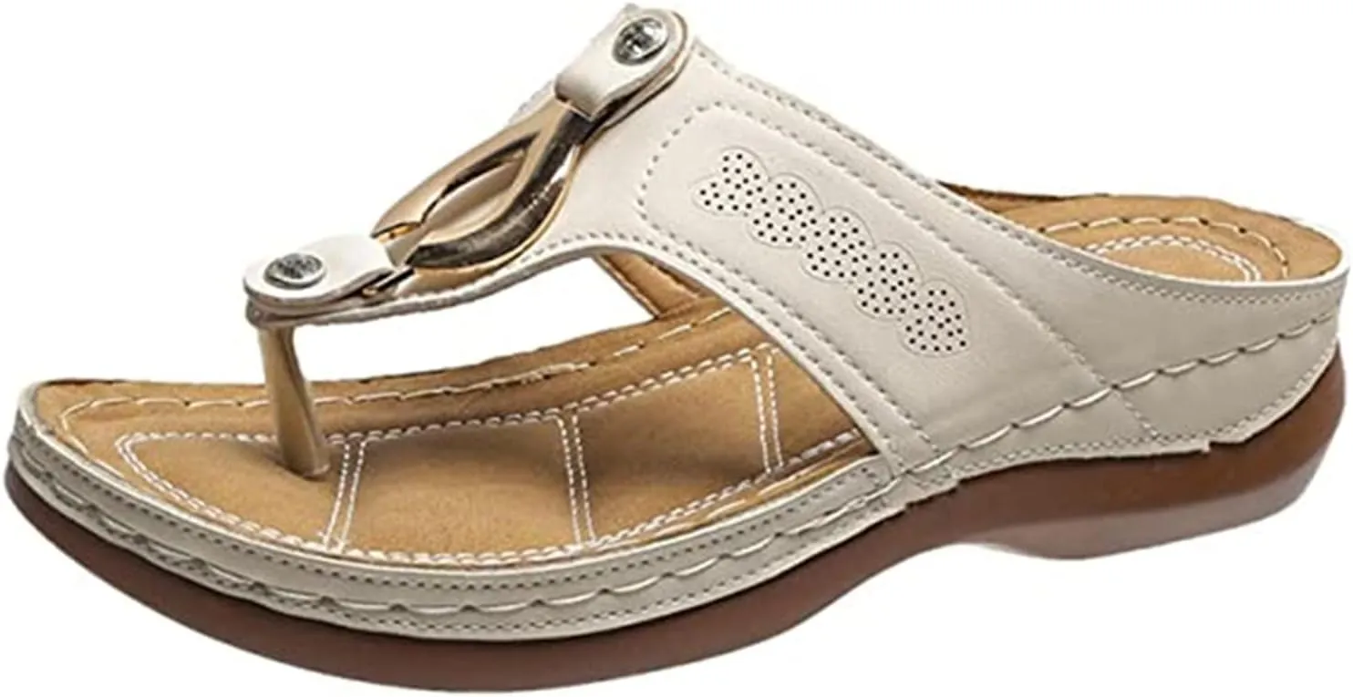 Ladmiple Orthotic Sandals For Women Plantar Fasciitis Orthopedic Flip Flops Dressy Casual Summer Slides With Arch Support