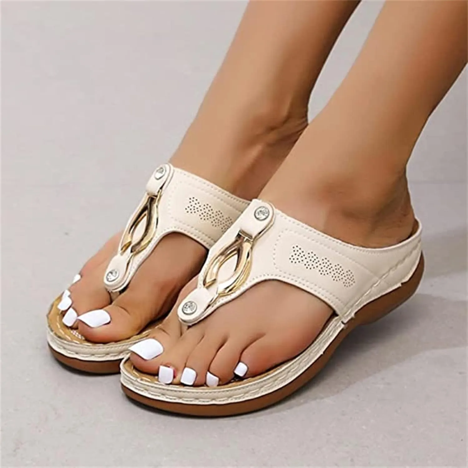 Ladmiple Orthotic Sandals For Women Plantar Fasciitis Orthopedic Flip Flops Dressy Casual Summer Slides With Arch Support