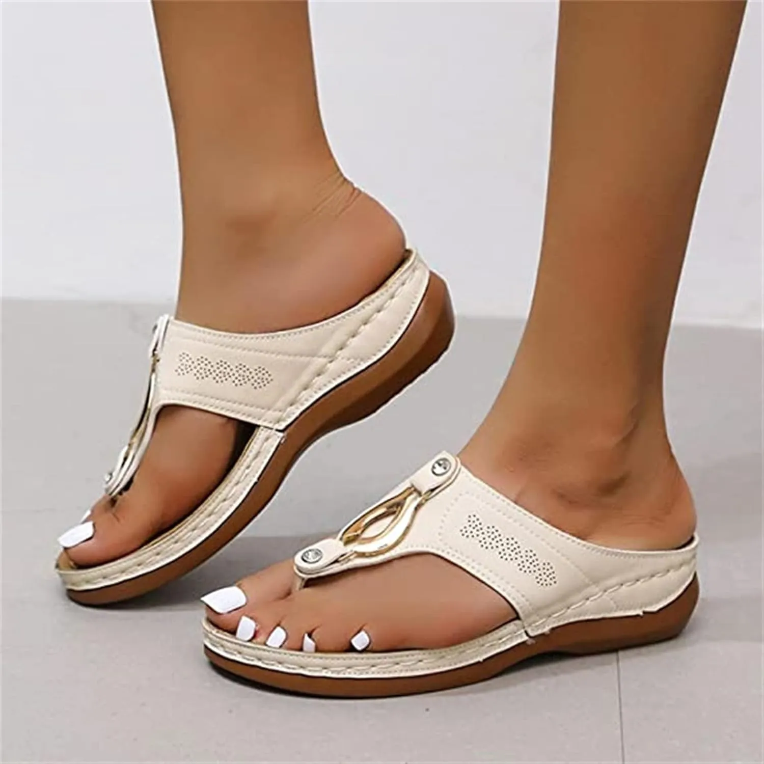 Ladmiple Orthotic Sandals For Women Plantar Fasciitis Orthopedic Flip Flops Dressy Casual Summer Slides With Arch Support