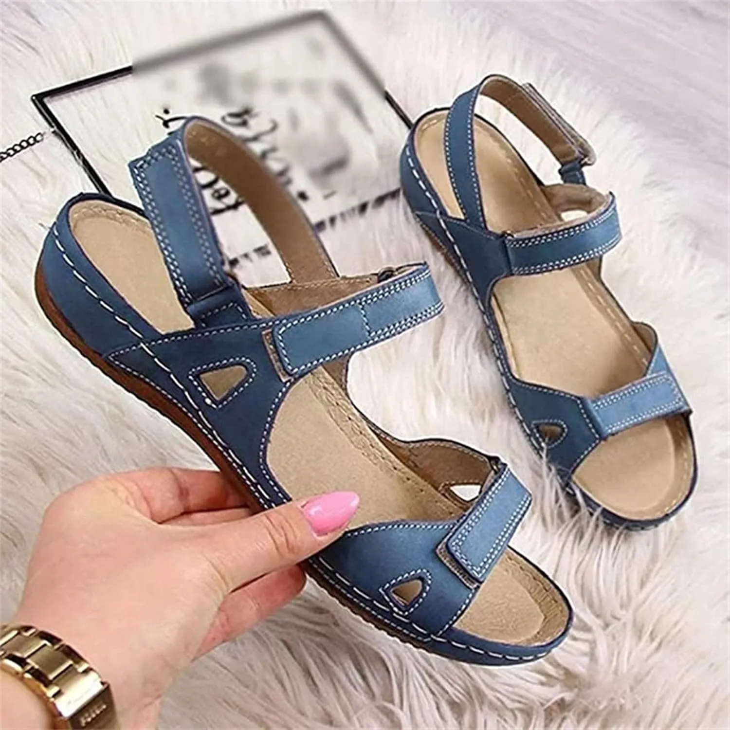 Ladmiple Orthotic Sandals For Women Wide Width Comfortable Walking Summer Orthopedic Slides Flip Flops with Arch Support