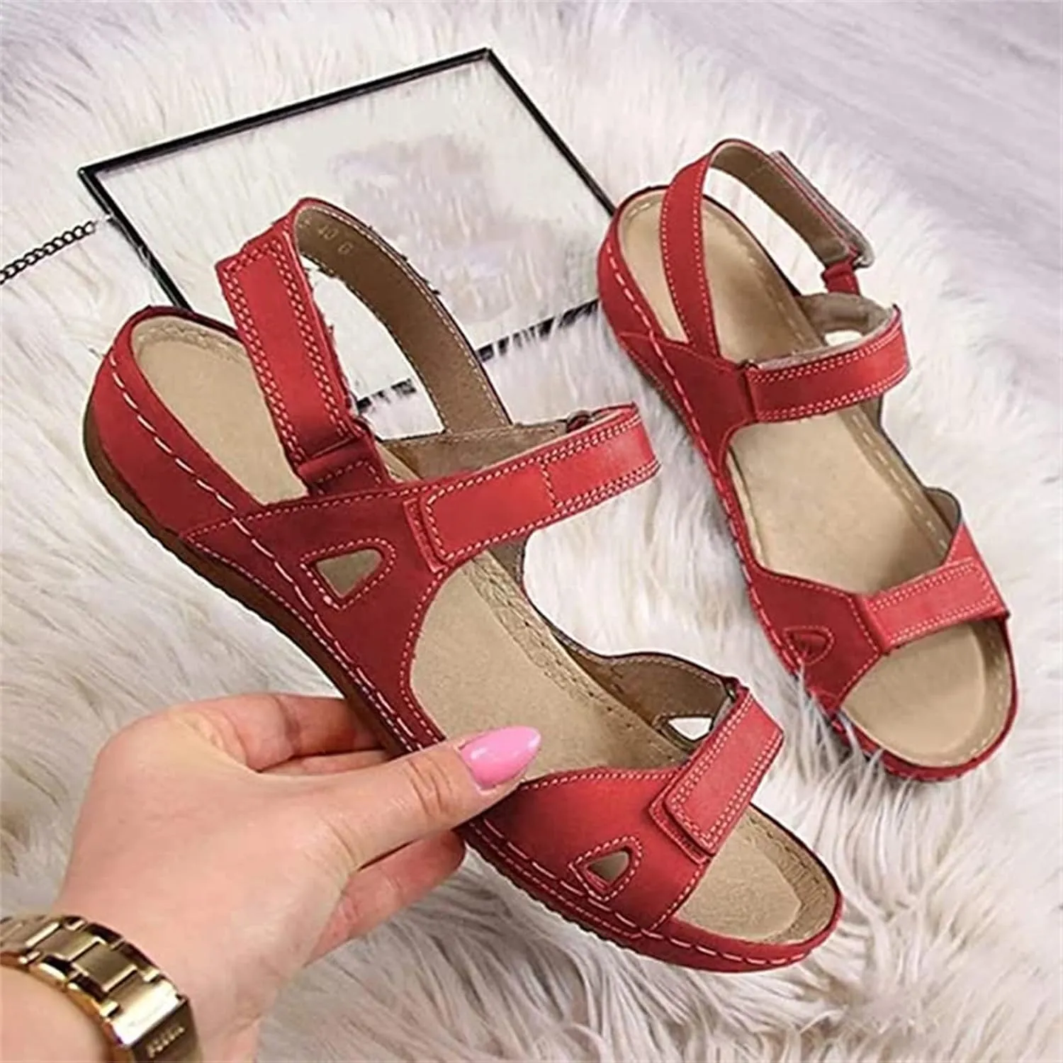 Ladmiple Orthotic Sandals For Women Wide Width Comfortable Walking Summer Orthopedic Slides Flip Flops with Arch Support